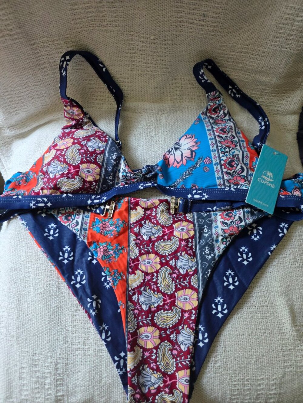 Cupshe patchwork bikini new w tags